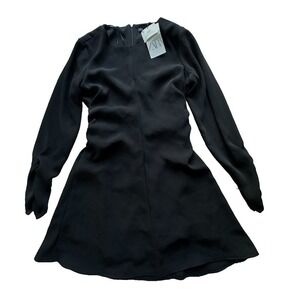 ZARA Zipper on the‎  cuff  elastic strip-lining Black Dress Size L -New !